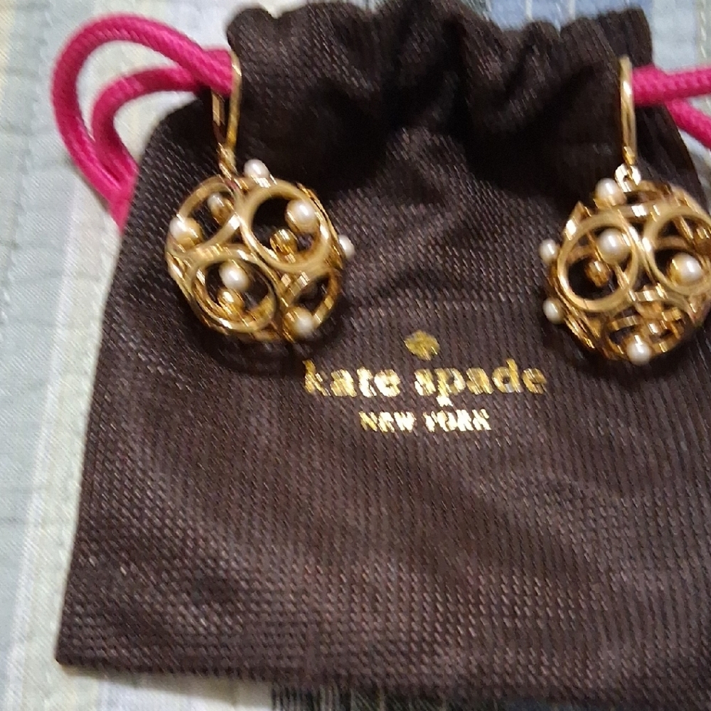 Kate Spade Gold and Pink Earrings